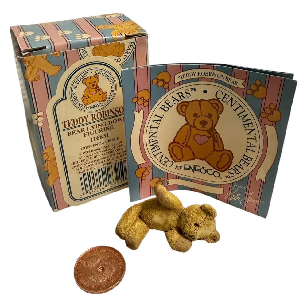 SIX Vintage Enesco Figurines 1994 Centimental Teddy Robinson Miniature Bears MIB